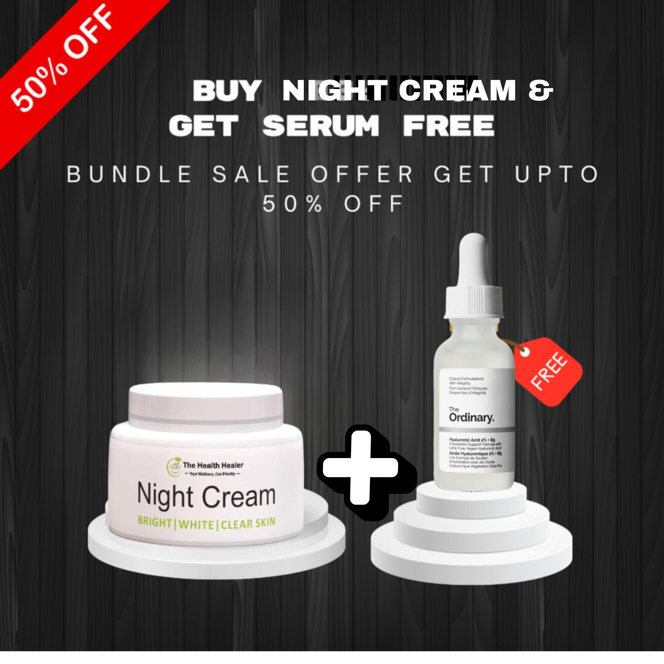 Ultra strong whitening and anti aging night cream + Get The ordinary serum free